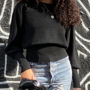 Habitual Kids black puff sleeve sweater